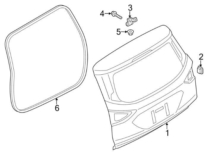 2013 - 2019 FORD ESCAPE REAR HATCH ON BODY WEATHERSTRIP OEM EJ5Z-78404A06-A - RarePartsFinder.Com