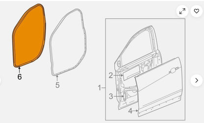 10 - 16 CADILLAC SRX FRONT R or L DOOR ON BODY WEATHERSTRIP OEM 25997402 W11