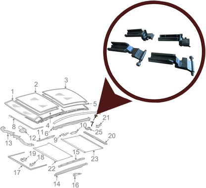 Sunroof Curtain Linkage Slider Blind Clips for Mercedes Benz 211-895-01-05