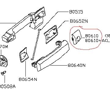NEW LEFT DRIVER DOOR HANDLE KEY BEZEL COVER FOR TITAN ARMADA QX56 80647-ZC00A - RarePartsFinder.Com