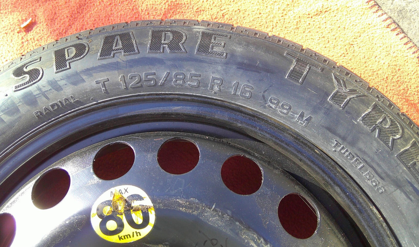 03 - 07 Saab 9-3 Compact Spare Tire Donut with Rim T125/85 R 16 99M Free Ship