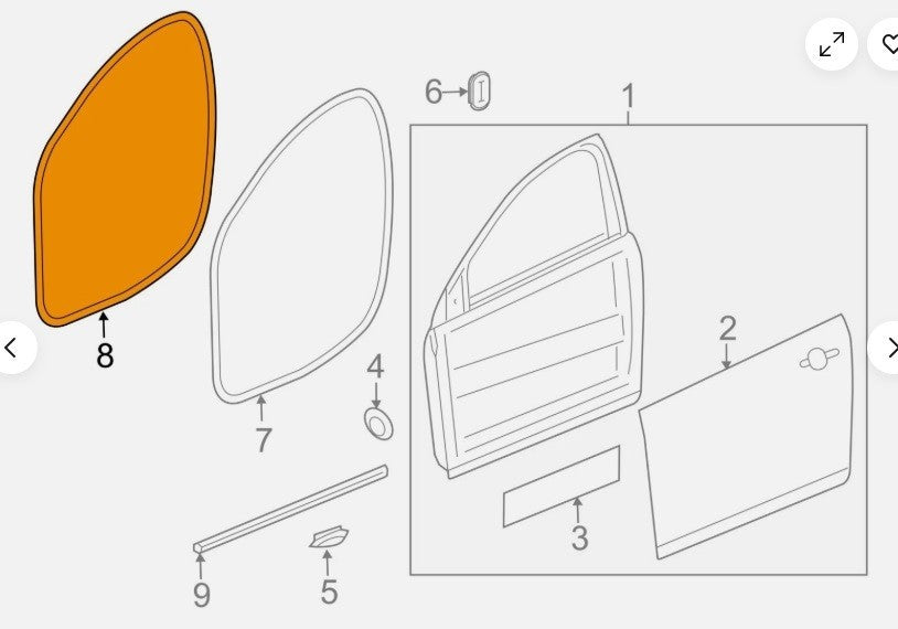 12 - 17 Verano L or R Front Door ON Body Weatherstrip Gasket OEM 13259931  W13
