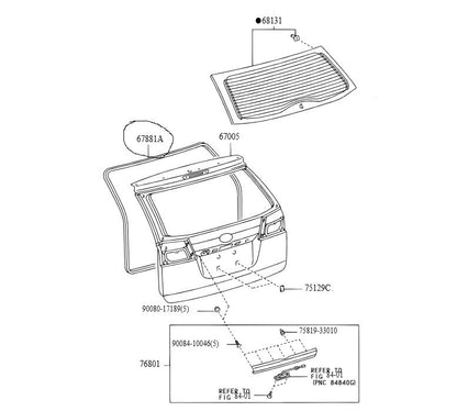 04 - 10 Toyota Sienna Rear Hatch On Body Weatherstrip OEM 67881-AE011 W10