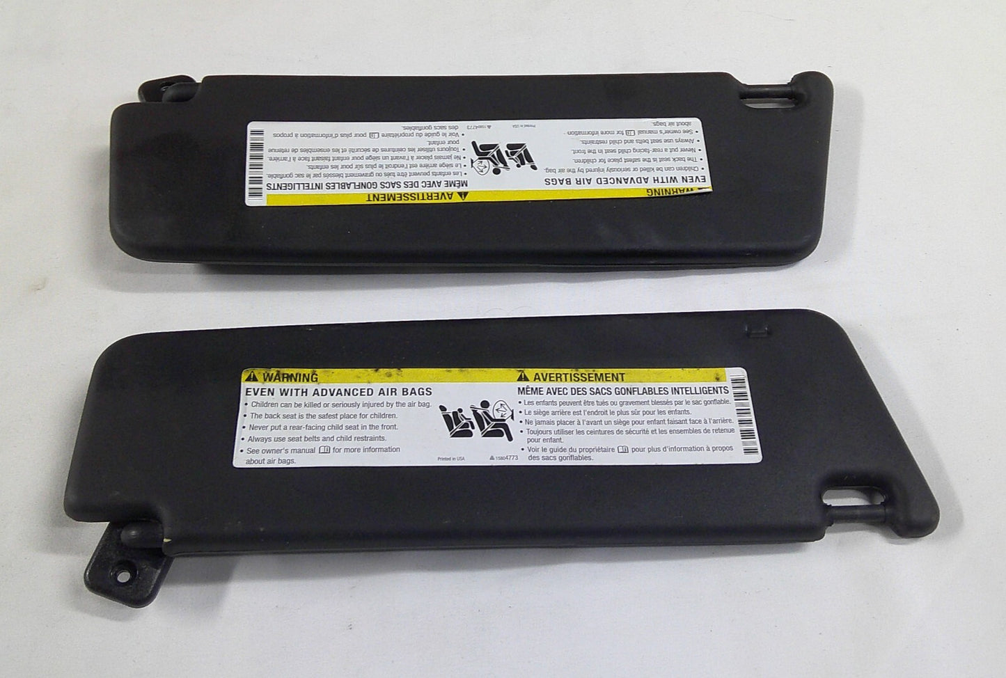 10 15 Camaro Driver Passenger Side Sun Visors Left Right Visor Black Pair B5