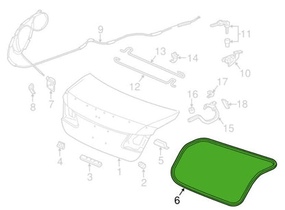13 - 17 Honda Accord Sedan Tailgate On Body Weatherstrip OEM 74865-T2A-003 W5