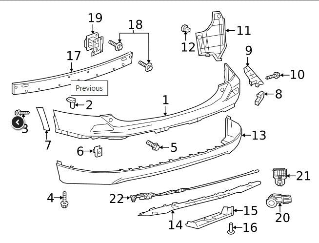 16 - 18 TOYOTA RAV4 REAR BUMPER UPPER RETAINER NEW REPLACES 52562-0R050