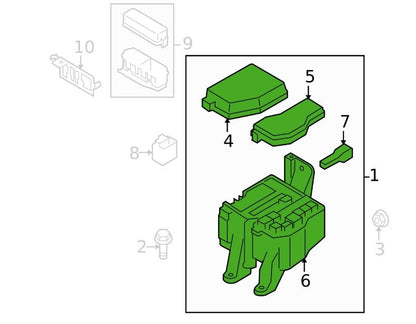 2007 - 2009 Mazda CX-9 OEM Relay Fuse Engine Compartment Cover TD12-66-760 R3