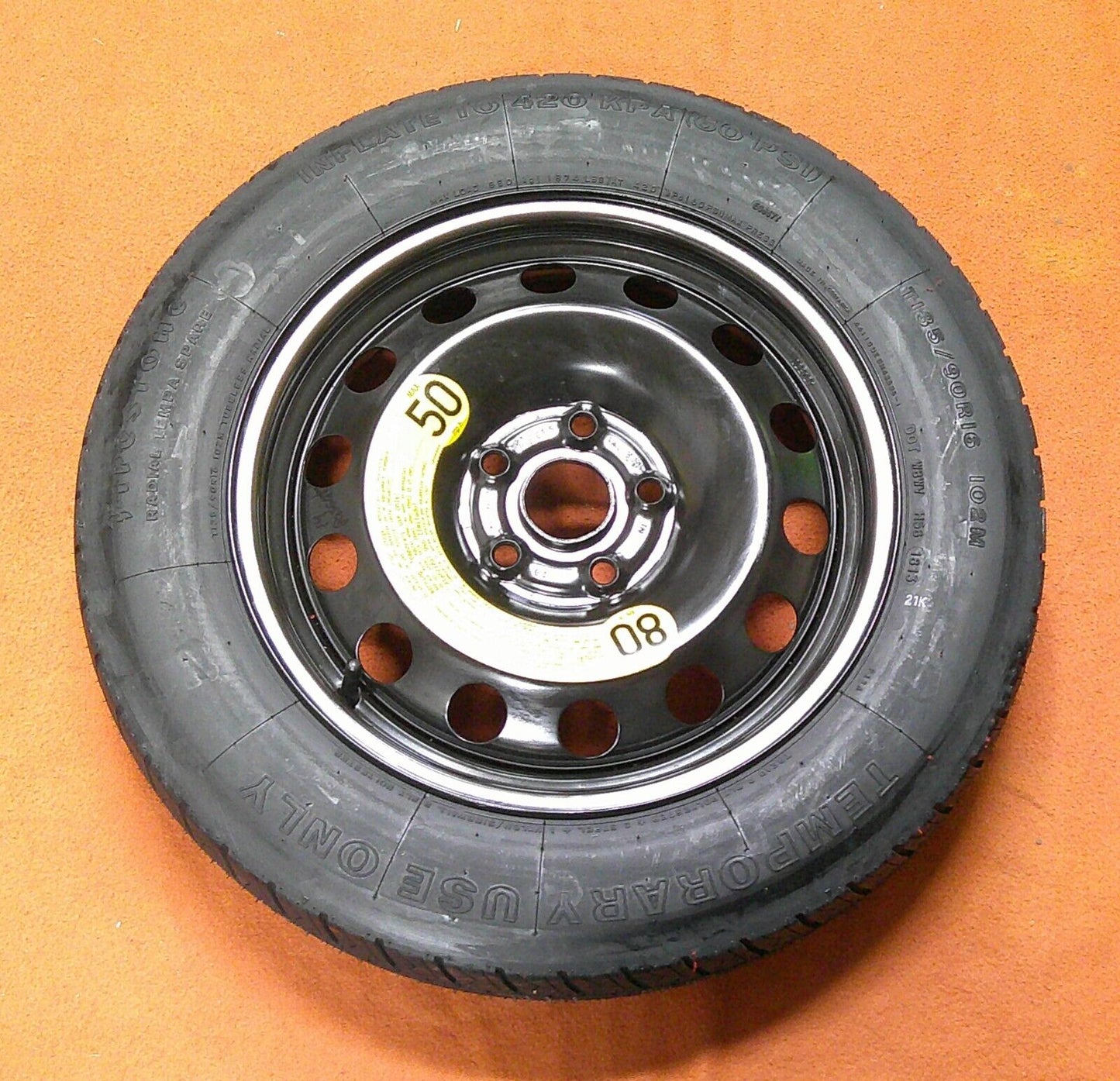 NEVER USED 12 - 21 Volkswagon Passat Emergency Spare Tire Wheel Donut OEM - RarePartsFinder.Com