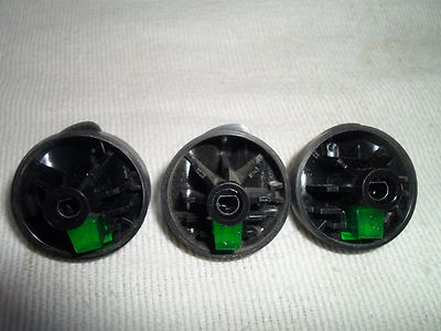 97 - 03 FORD F150 EXPEDITION CLIMATE CONTROL 3 KNOB SET GREEN LENS F65Z-18519-AB