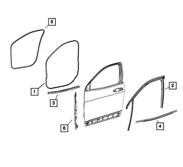 14 - 18 JEEP CHEROKEE FRONT L / R DOOR ON BODY WEATHERSTRIP OEM 68225187AB W2B