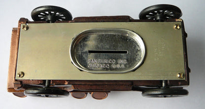 Vintage Merchants Bank Banthrico 1928 Metal Beer Truck Coin Bank Chicago IL  D1
