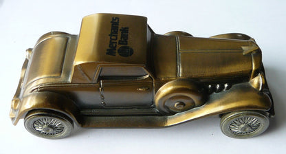 1974 BANTHRICO METAL CAR BANK Merchants Bank 1930 DUESENBERG Chicago IL  D1
