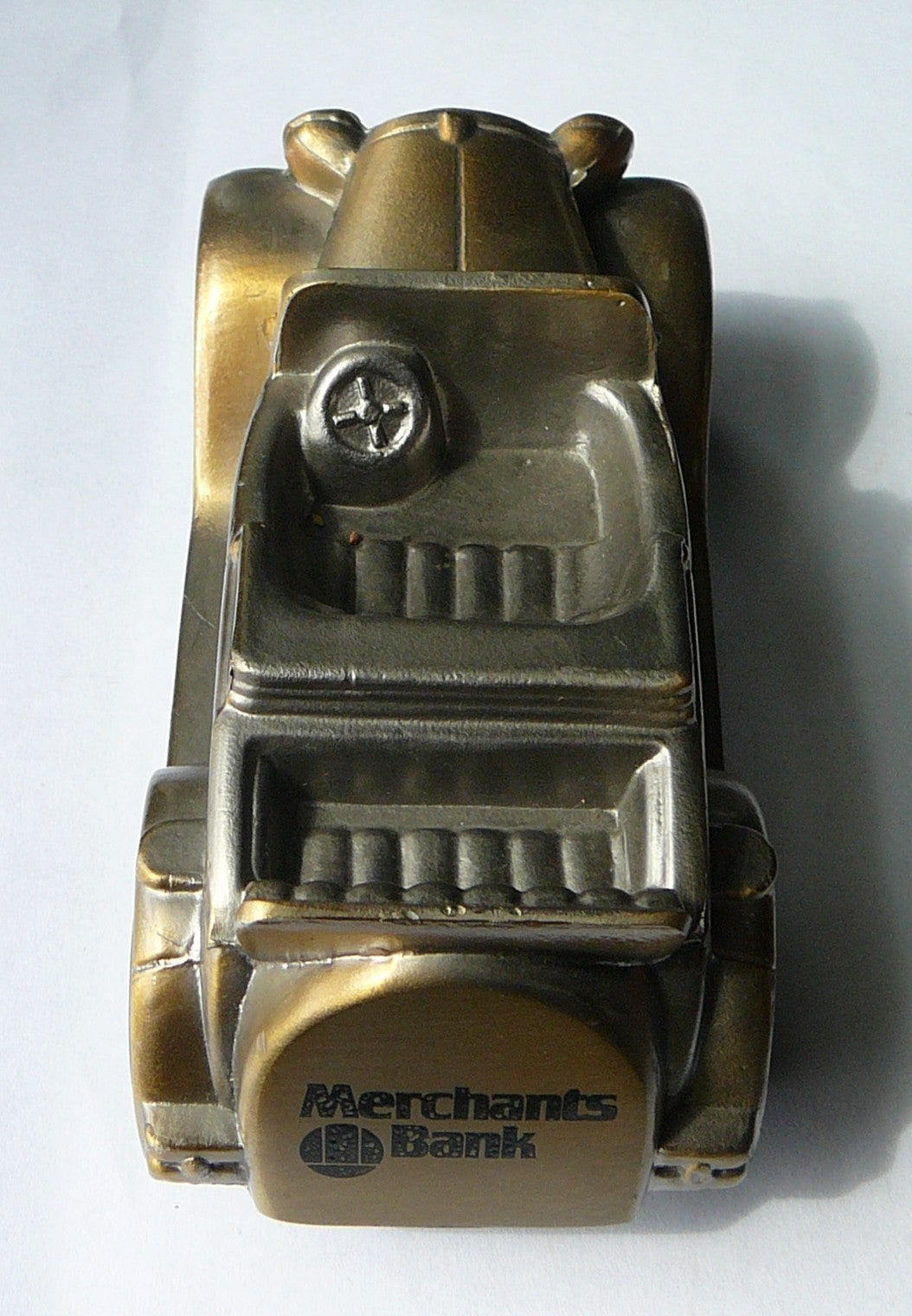 Merchants Bank replica 1929 Ford Model A brass coin bank- 1974 Banthrico Chicago  D1