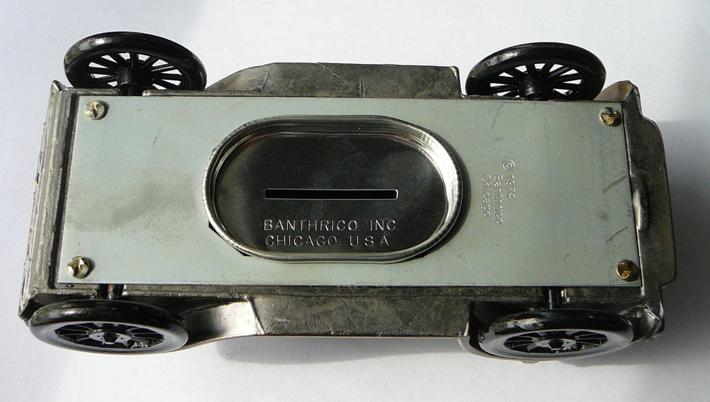 Merchants Bank replica 1929 Ford Model A brass coin bank- 1974 Banthrico Chicago  D1