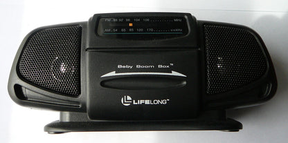 New in Box Baby Boom Box AM FM Radio Portable Black Battery Tested Works