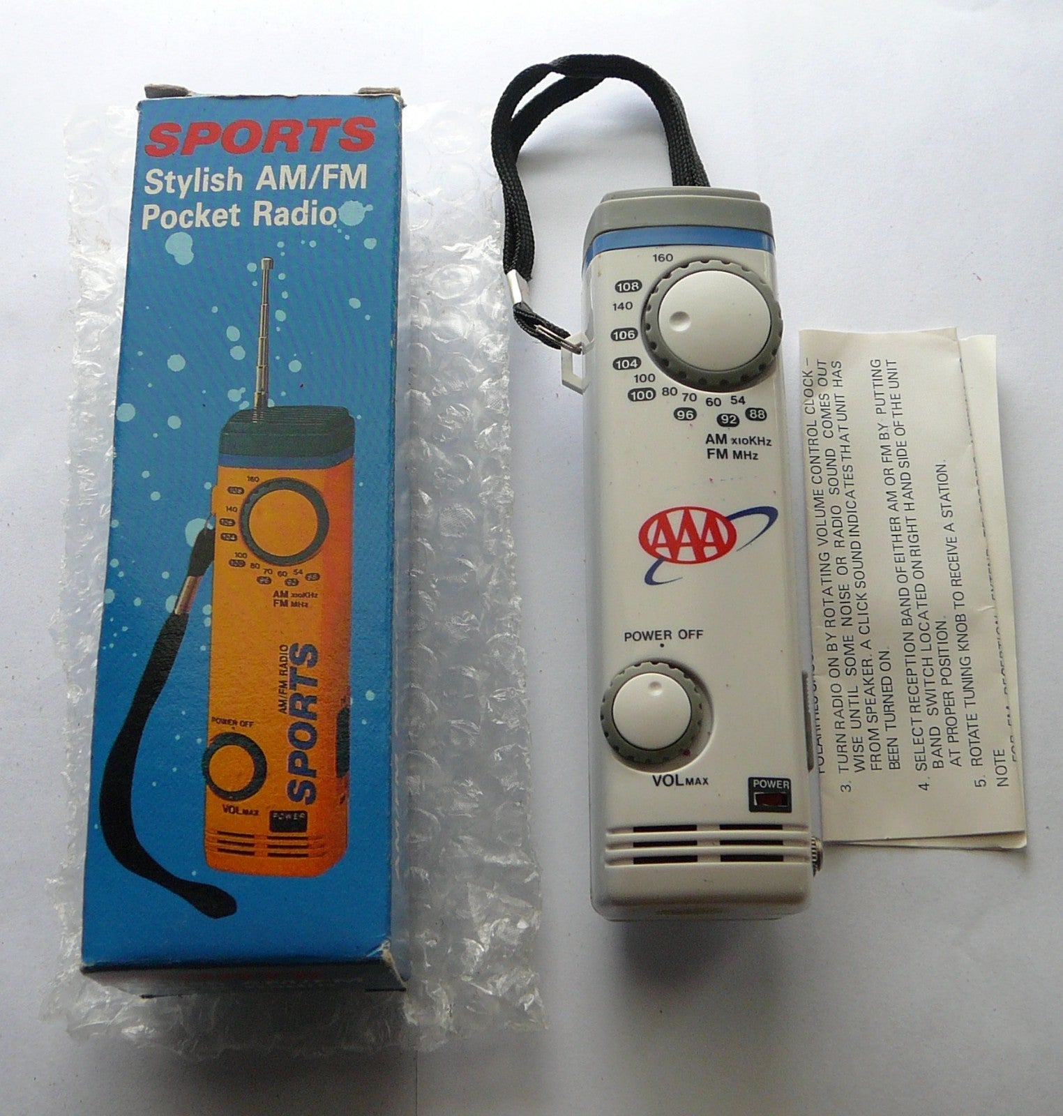 AAA Promotional AM/FM Pocket Radio New in Box  D1