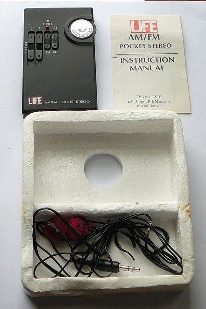 Life Magazine AM/FM Pocket Transistor Promotional Radio New In Box  D1