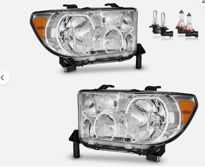 Headlights For 2007-2013 Toyota Tundra 2008-2017 Sequoia Left+Right with Bulbs