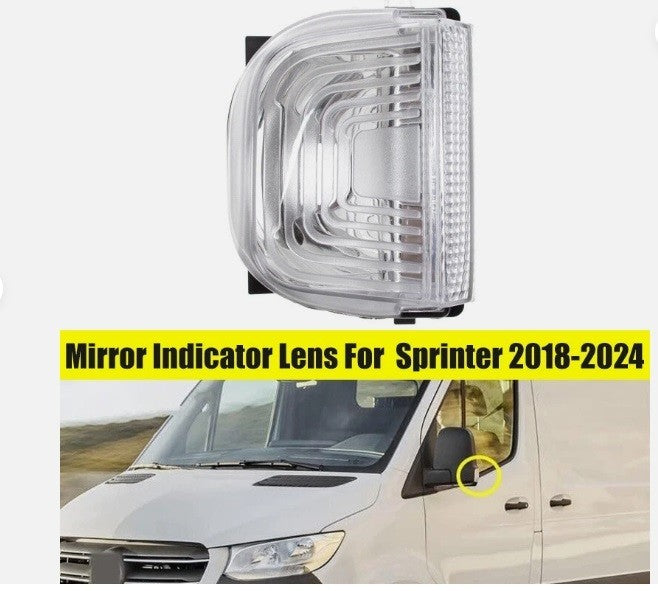 Left Wing Mirror Indicator Light Lens For 18 - 26 Mercedes Sprinter 9109064700