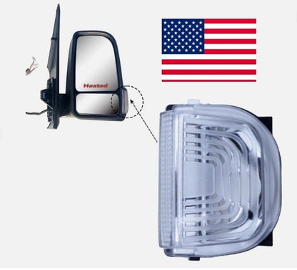 Right Wing Mirror Indicator Light Lens For 18 - 26 Mercedes Sprinter 9109064600