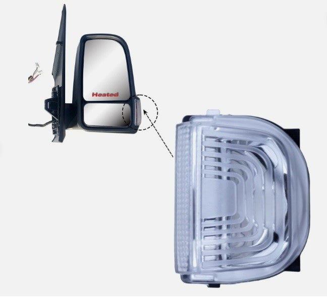 Right Wing Mirror Indicator Light Lens For 18 - 26 Mercedes Sprinter 9109064600