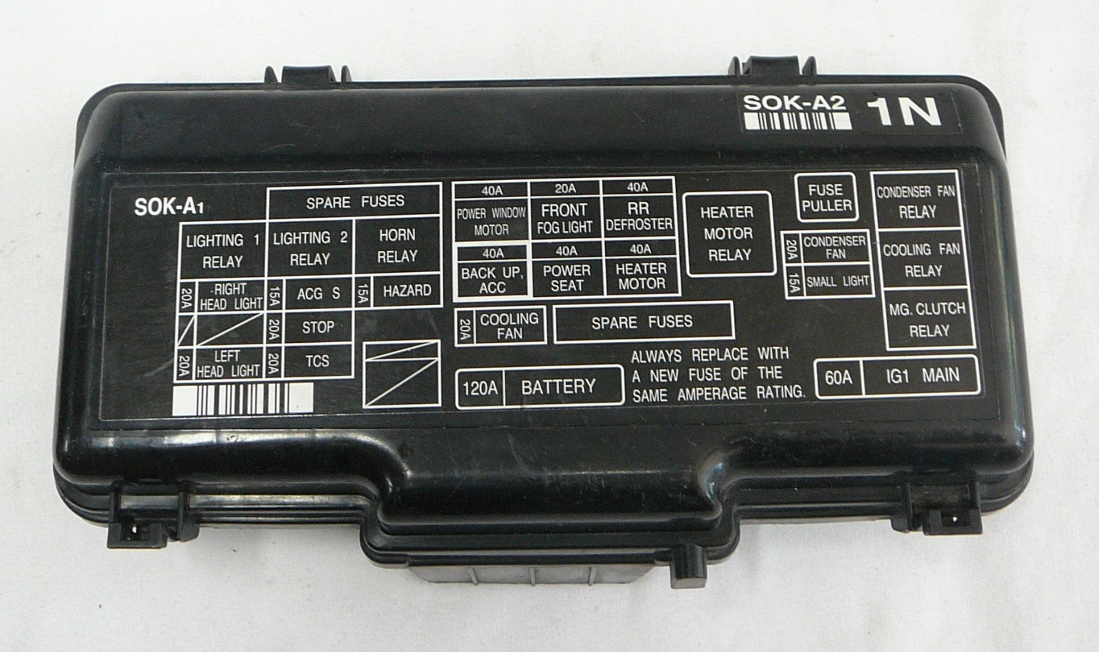 02 - 03 Acura TL Fuse Relay Engine Compartment Cover Lid  38254-S0K-A11  B10