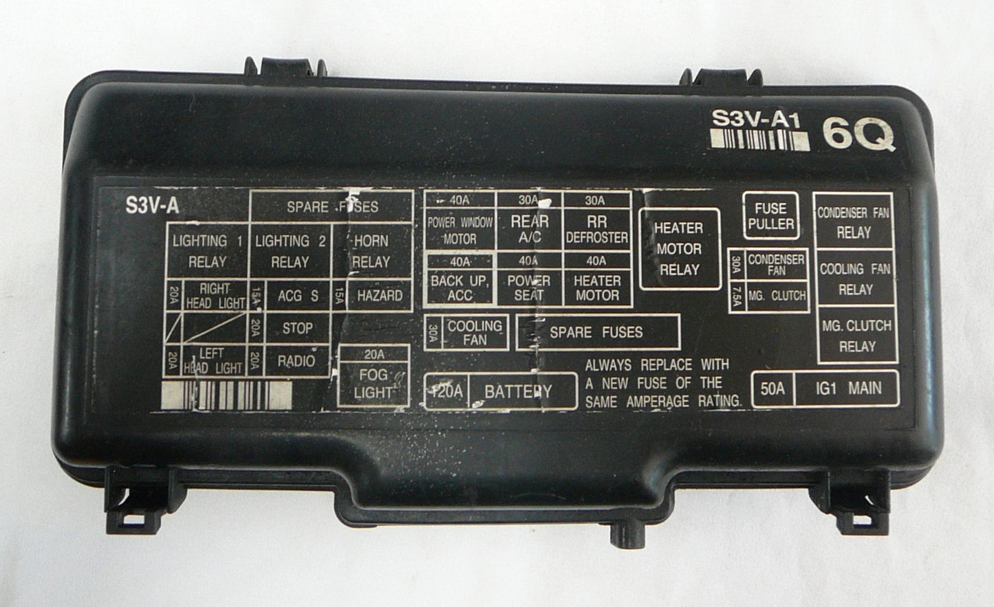 2003 - 2006 Acura MDX Fuse Relay Box Fusebox Cover Lid 38250-S3V-A11  R1