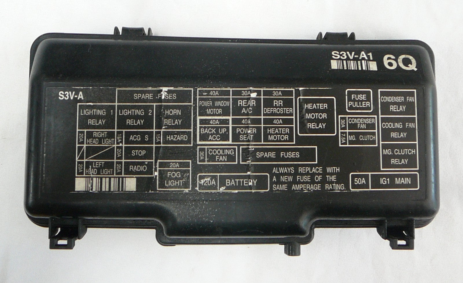 2003 - 2006 Acura MDX Fuse Relay Box Fusebox Cover Lid 38250-S3V-A11  R1