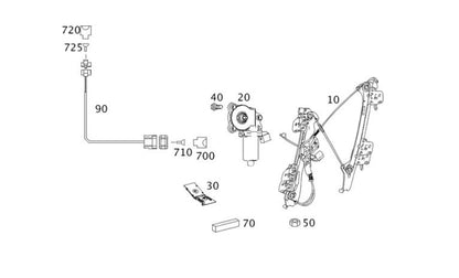 Mercedes CLS Front Left Door Window Regulator Repair Kit A2197200746 A2197200946